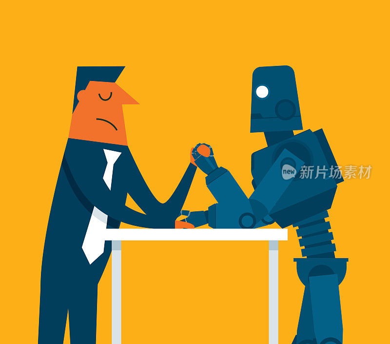businessman vs robot